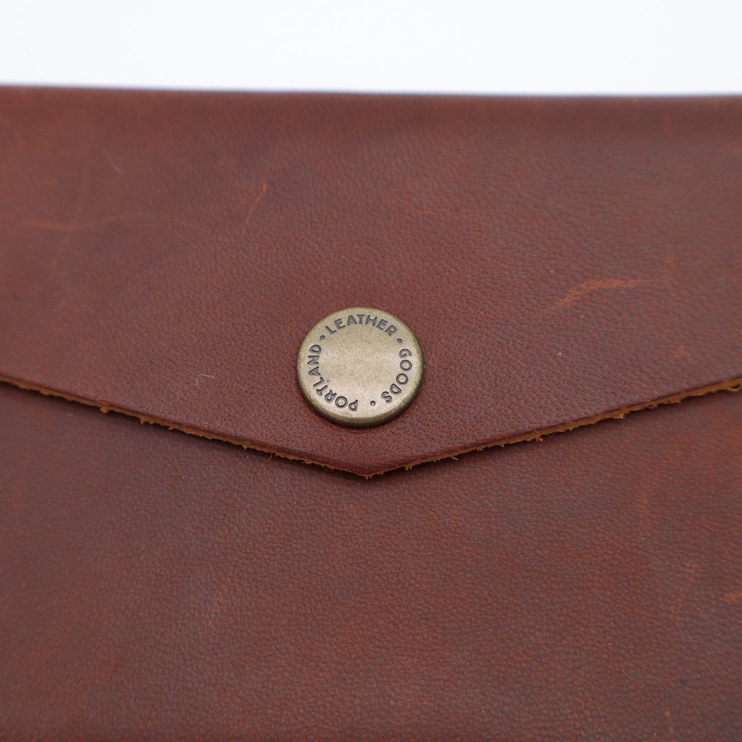 Portland Leather Goods Womens Envelope Wallet Brown Finest Full-Grain Leather