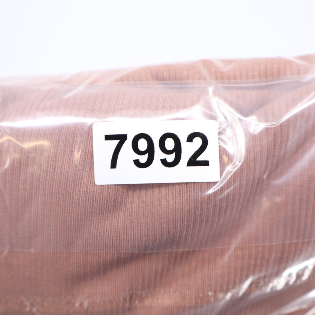 Naked Wardrobe Ribbed Corset Midi Dress Mauve Terracotta Size L