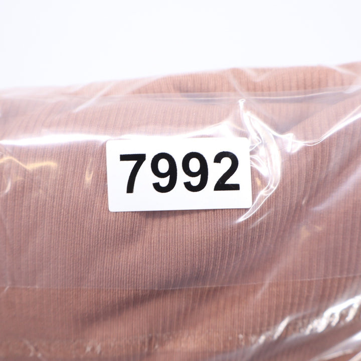 Naked Wardrobe Ribbed Corset Midi Dress Mauve Terracotta Size L