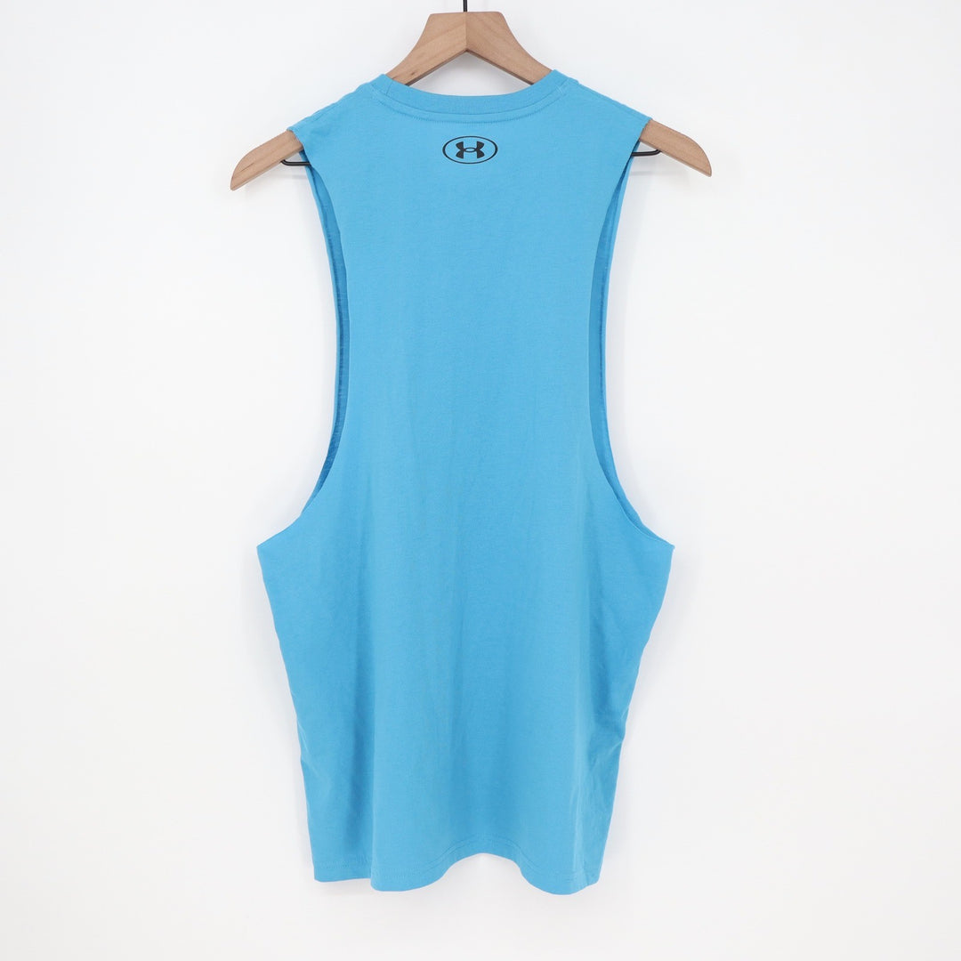 Under Armour Mens Blue Left Chest Cut Off Tank Top 1329286 Size Medium NEW