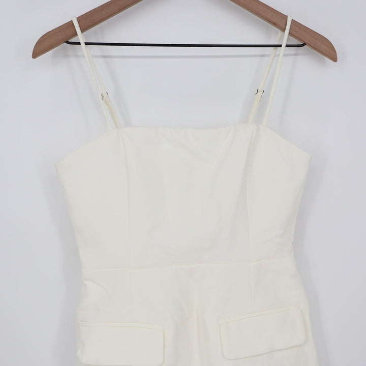 Showpo Katia Mini Dress White Strappy Corset A Line Size 4
