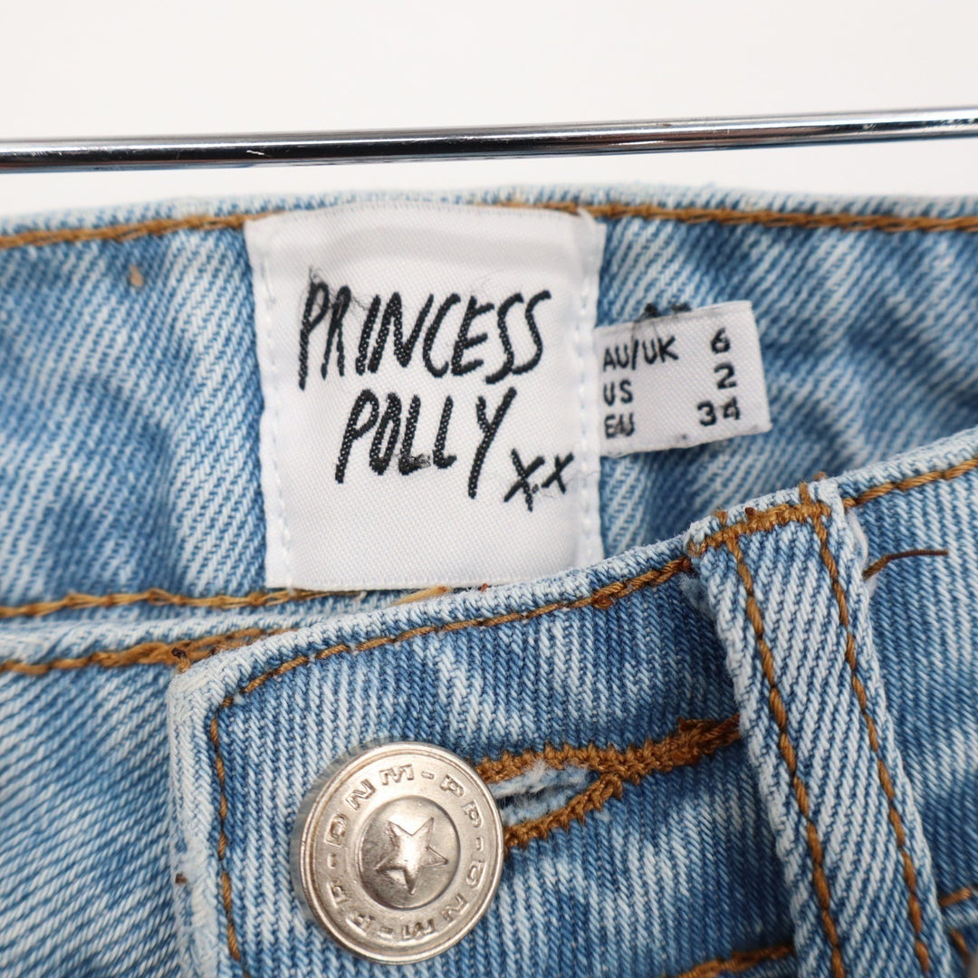 Princess Polly Carpenter Jeans Womens 2 Blue Denim Cotton Pockets Straight Leg