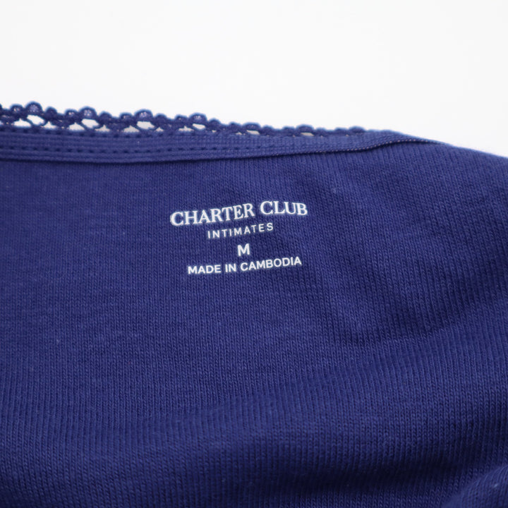 Charter Club Intimates Everyday Cotton Bikini Panty Womens Medium Galaxy Blue