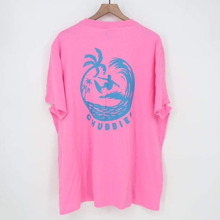 Chubbies Mens The Surfer Pocket Graphic T-Shirt Pink XXL NWT