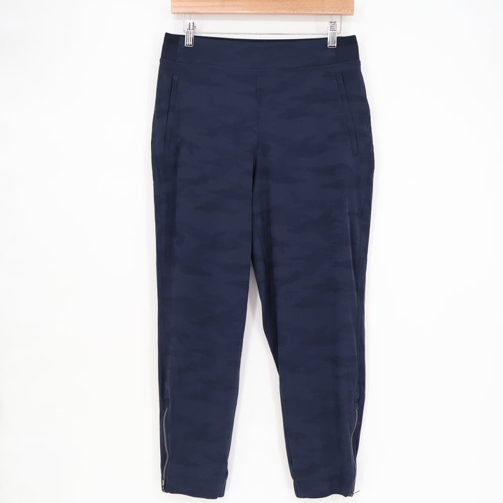 Athleta Venice Jogger Navy Blue Camo Ankle Zip Pants 6P Petite
