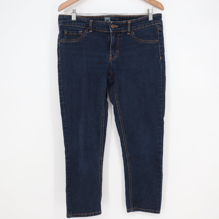 Mossimo Skinny Crop Jeans Womens 10 Fit 3 Dark Wash Blue Stretch Denim Pants
