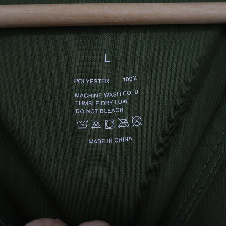 Mens Olive Green Performance Athletic Tank Top Sleeveless Shirt Size L