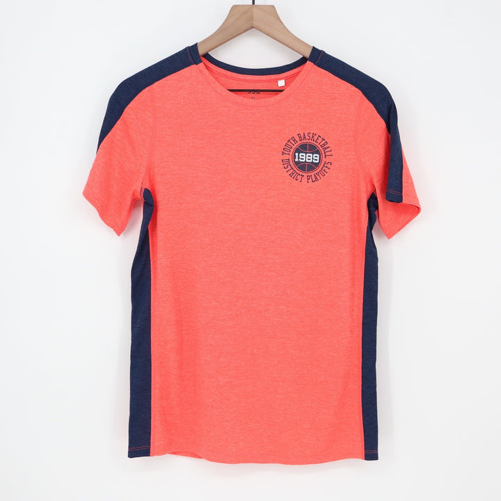 DSG Boys Pieced Graphic Movement Tee Cabana Coral Navy XL 18 Basketball 1989 NWT