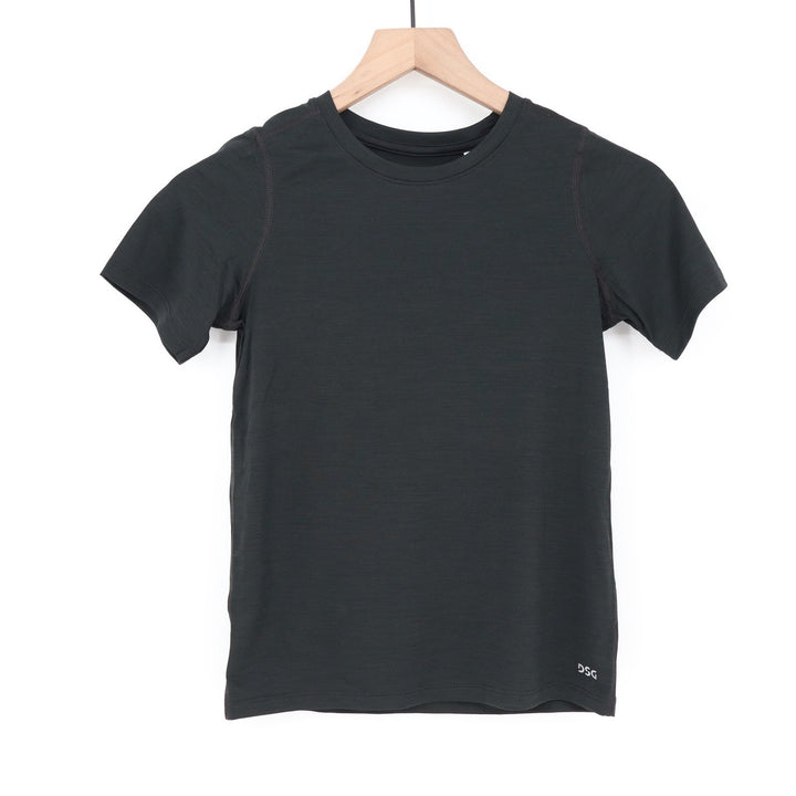 DSG Boys Movement Tee Pure Black Short Sleeve Moisture Wicking Shirt S 8-9