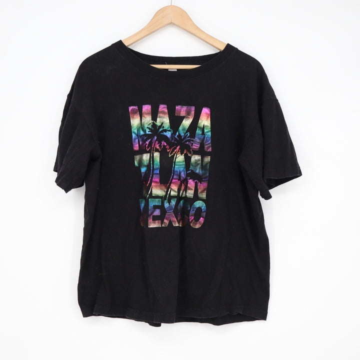 ONE NLJ Traders Mazatlan Mexico Rainbow Foil Graphic T-Shirt Black Large L