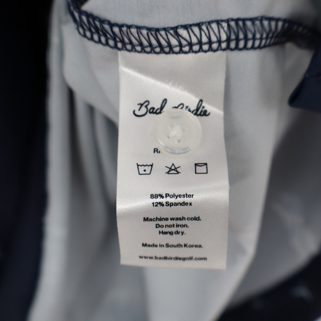 Bad Birdie Mens Yeehaw Core Polo Shirt Navy Blue Cowboy Print S