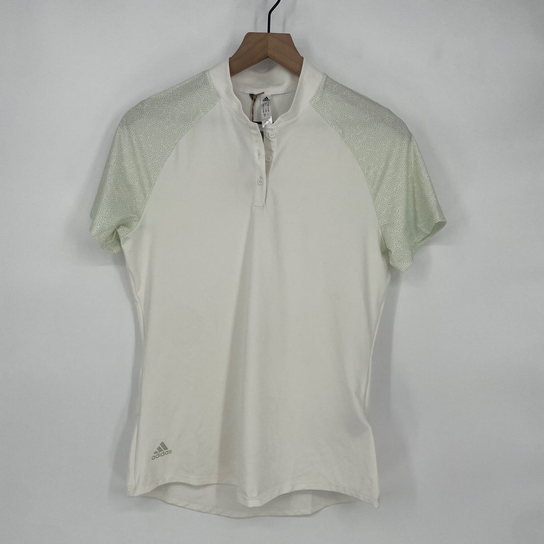 Adidas Womens Golf Polo Shirt White Short Sleeve W U365 C PRT SS HG4504 Sz S