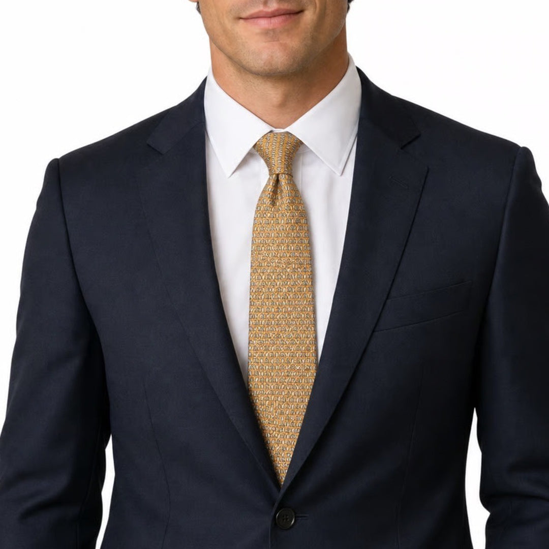 Brooks Brothers Mens Yellow Butterfly Silk Tie Stain Resistant Made in USA Italy