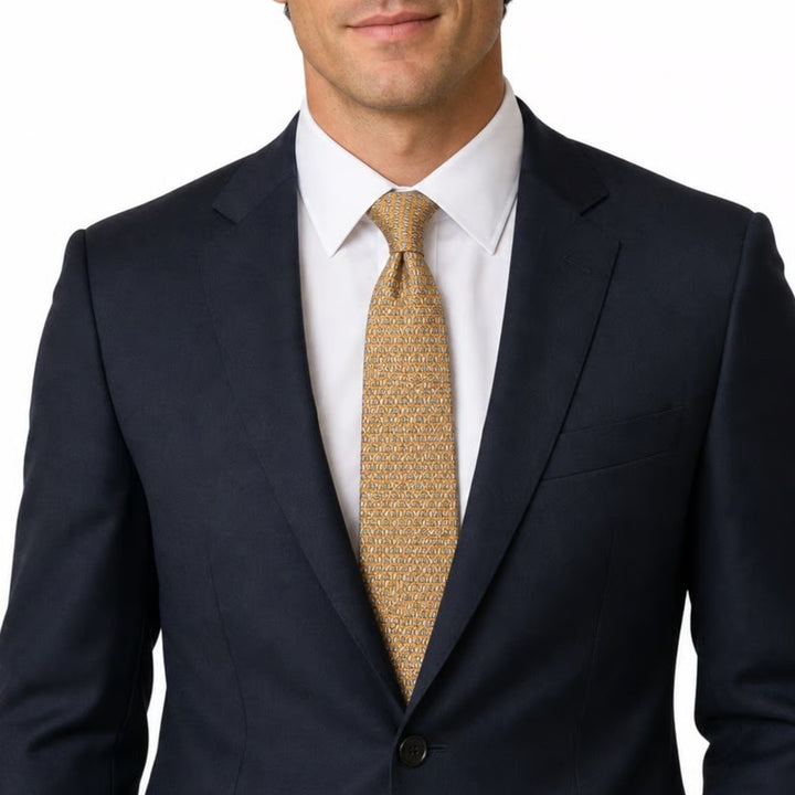 Brooks Brothers Mens Yellow Butterfly Silk Tie Stain Resistant Made in USA Italy