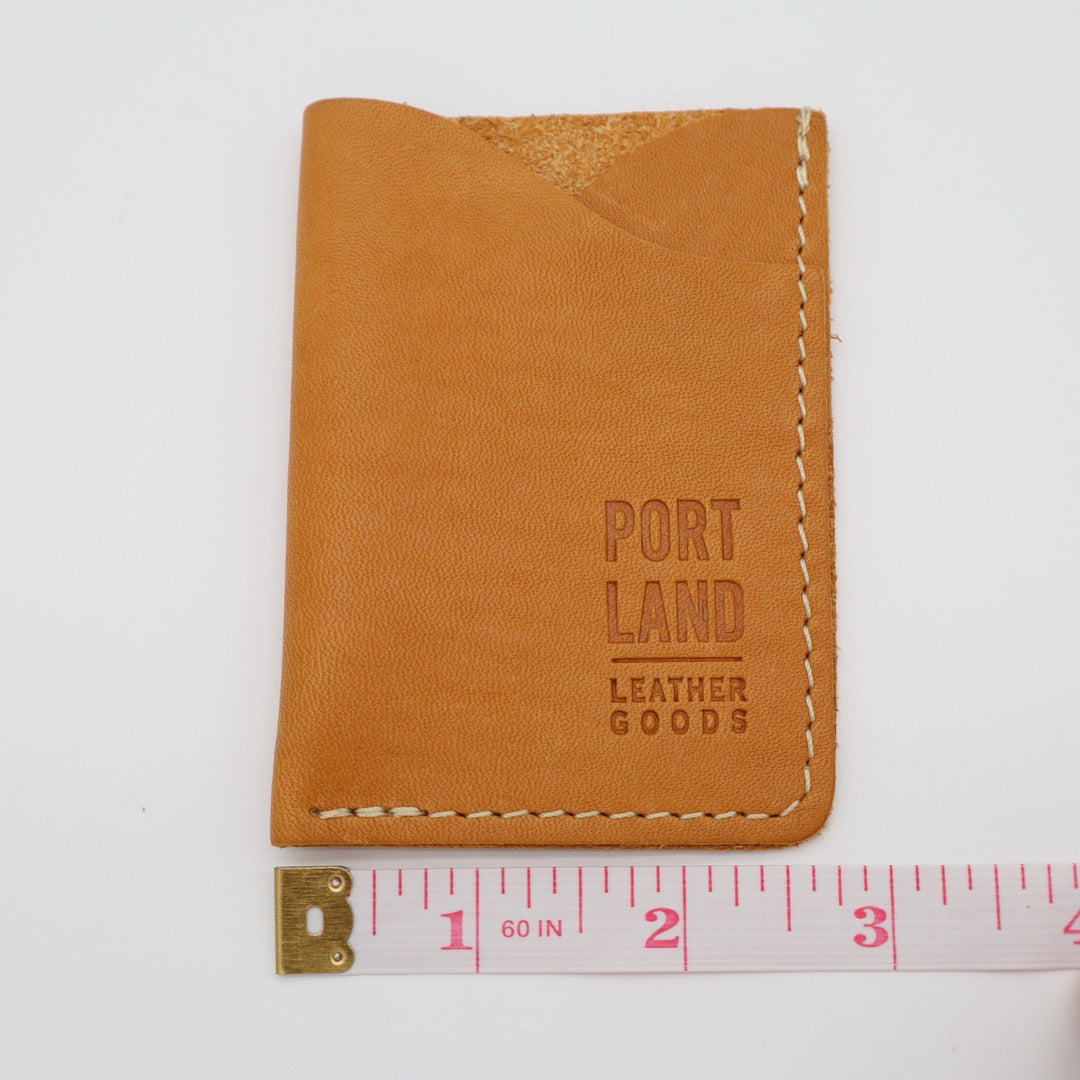 Portland Leather Goods Minimalist Womens Wallet Brown Leather Credit Card Slot