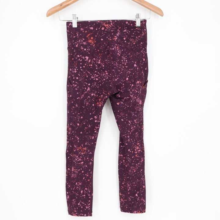 Athleta Ultimate Stash Pocket Splat Capri Leggings Womens XS Purple High Waist