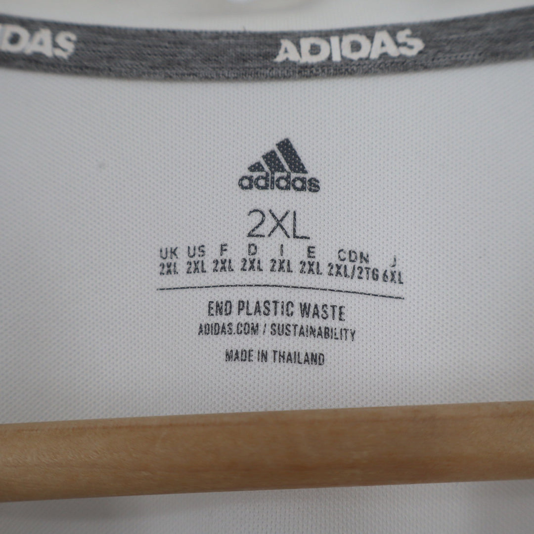 Adidas Mens Performance Polo Shirt White Recycled Polyester Size 2XL