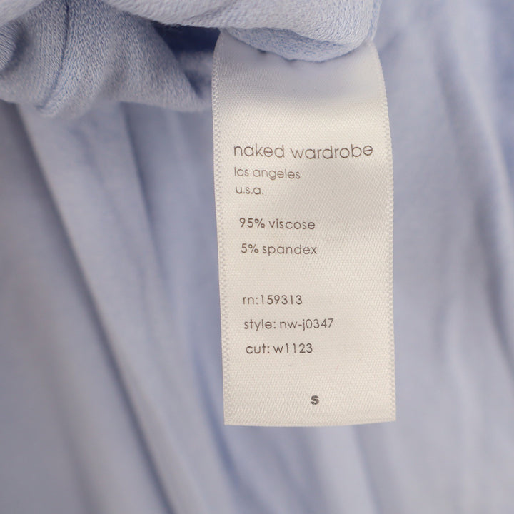 Naked Wardrobe Womens Long Sleeve V-Neck Jumpsuit Periwinkle Blue Size S