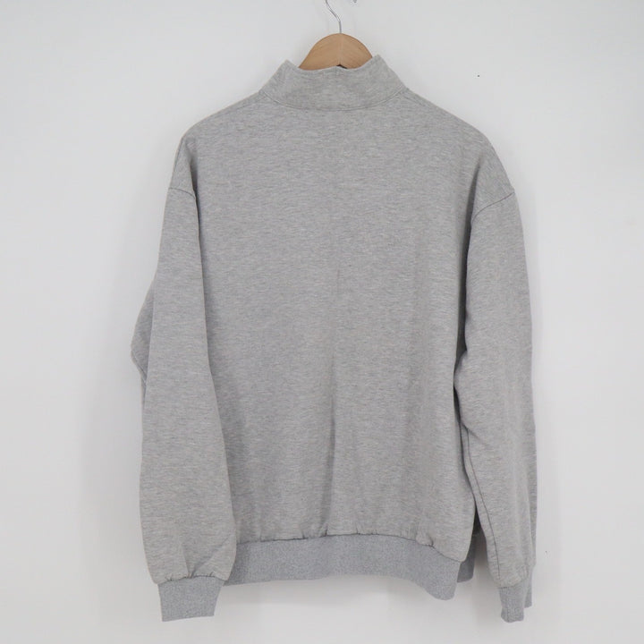 Mens XL Quarter Zip Pullover Sweatshirt Heather Gray Mock Neck Fleece