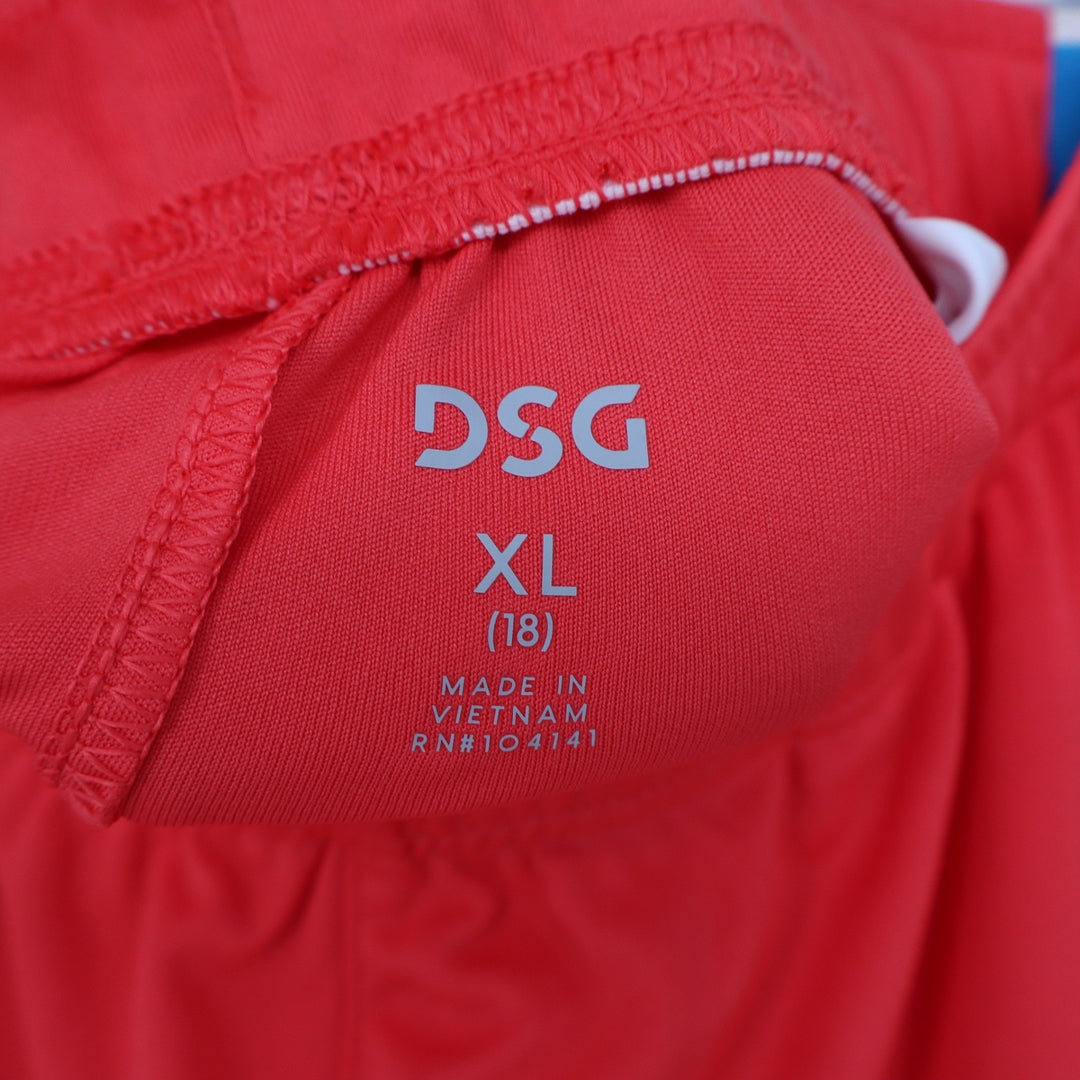 DSG Boys All Sport Short Cabana Coral White XL 18 Moisture Wicking