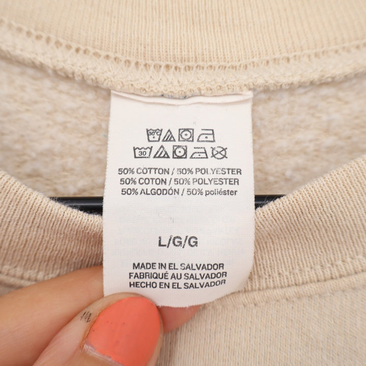 I'm Having A Menty B Embroidered Crewneck Sweatshirt Beige Large