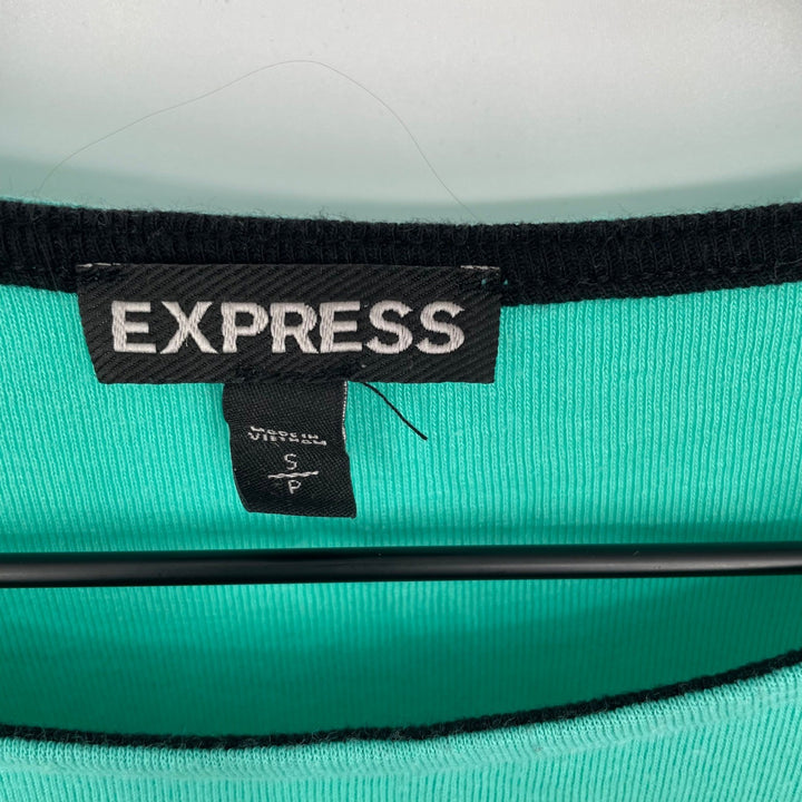 EXPRESS Teal 3/4 Sleeve Boat Neck Pocket Tee Top Women's Size SP