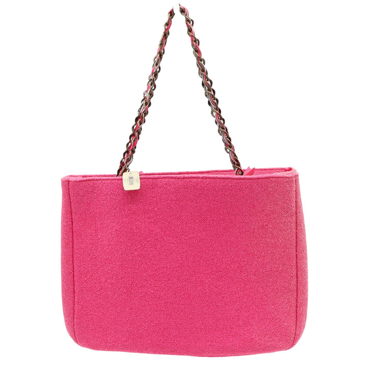 Bath & Body Works Goldie Pink Boucle Tote Bag Limited Edition Chain Strap Bow