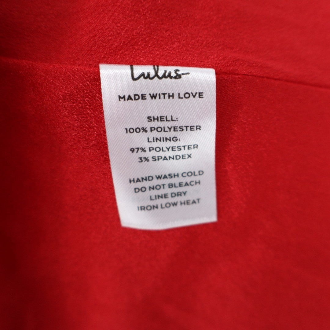 Lulus Captivating Always Asymmetrical Mini Dress Women Medium Coral Pink Ruffled