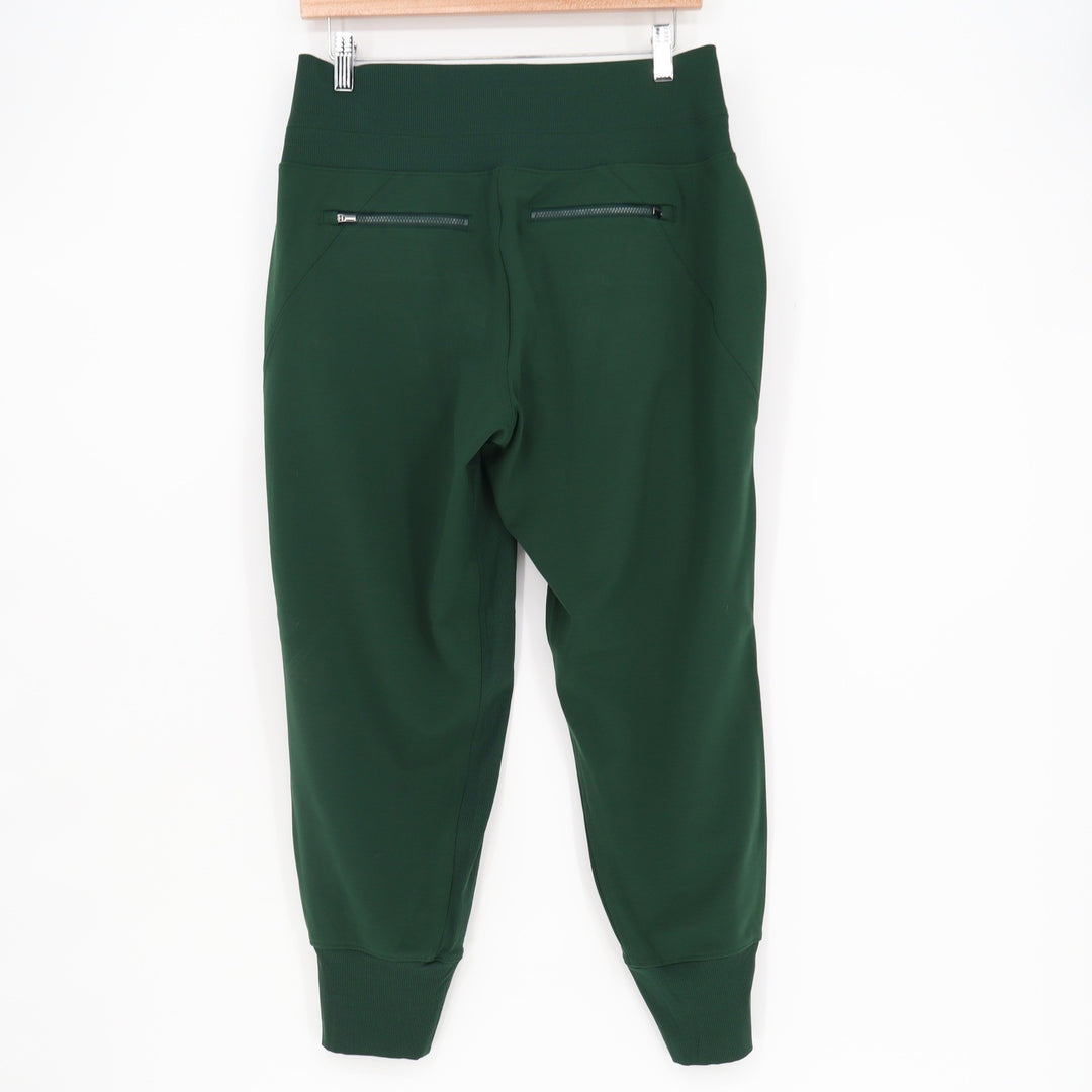 Athleta Venice Joggers Forest Green Petite Medium High Rise Ribbed Cuff Pants