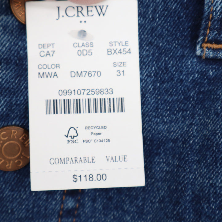 J.Crew Essential Straight Jeans Medium Wash Button Fly Size 31