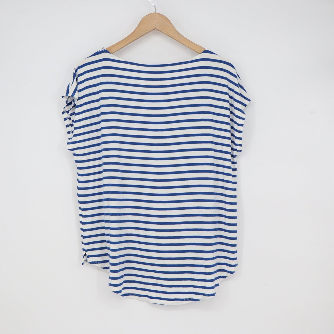 Green Envelope Los Angeles Blue White Striped Cap Sleeve Top XXL