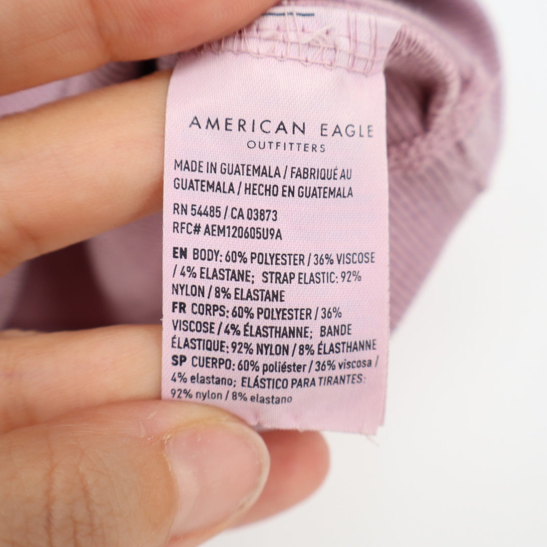 American Eagle Outfitters Camisole Top Womens Large Pink Ribbed Spaghetti Strap