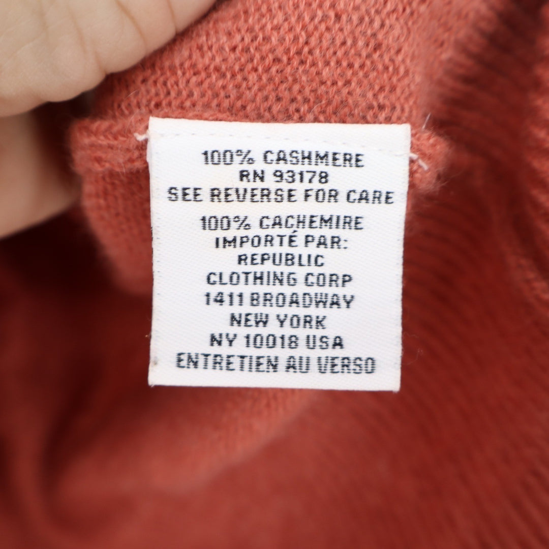 Magaschoni Womens 100% Cashmere V-Neck Sweater Coral Pink XS