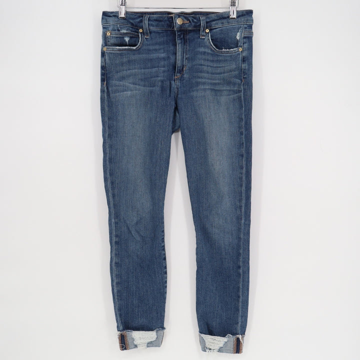 Joe's Jeans Womens 28 Blue Denim Cotton Stretch Distressed Hem High Rise Skinny