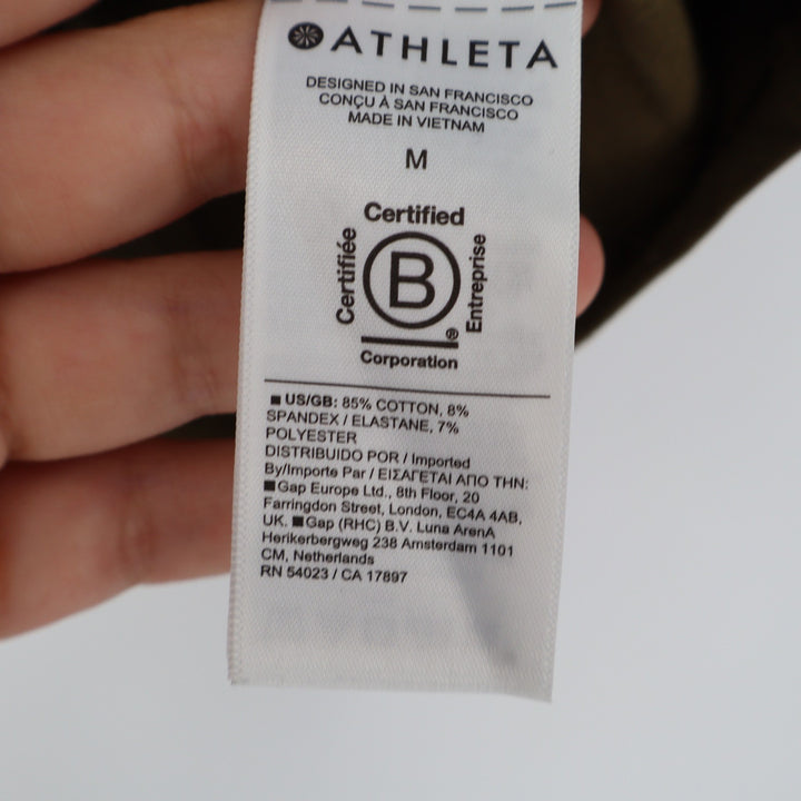 Athleta Renew V-Neck Back Twist Sleeveless Top Olive Green Mens Size M