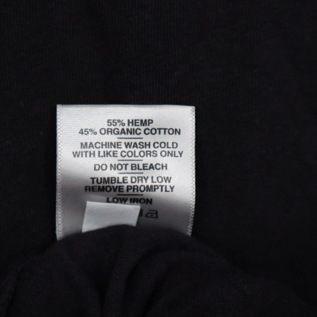 AMERICAN GIANT Mens Black Cotton Hemp T Shirt Size L Made in USA Crew Neck