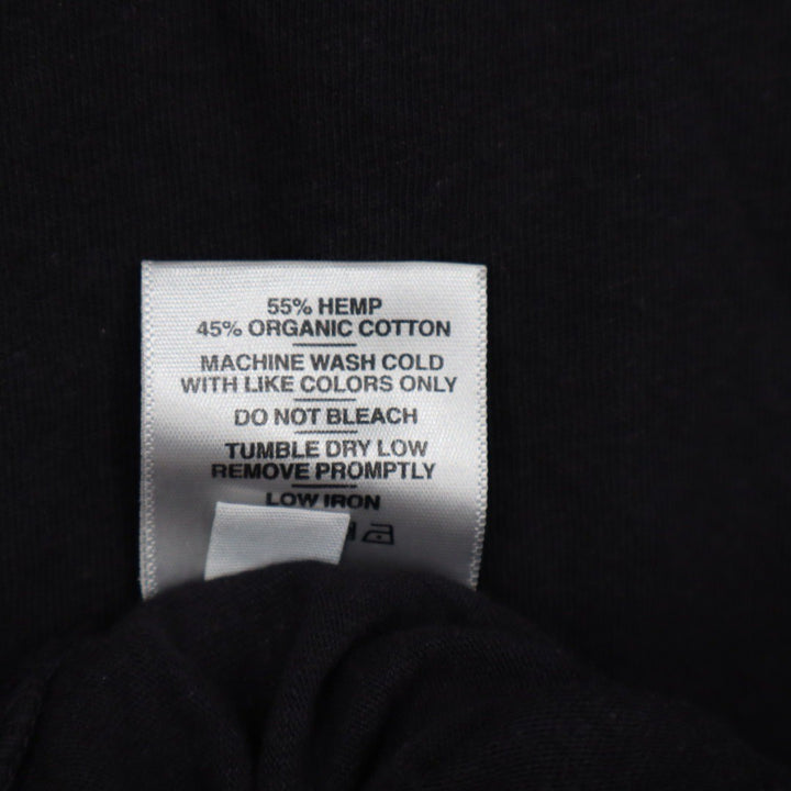 AMERICAN GIANT Mens Black Cotton Hemp T Shirt Size L Made in USA Crew Neck