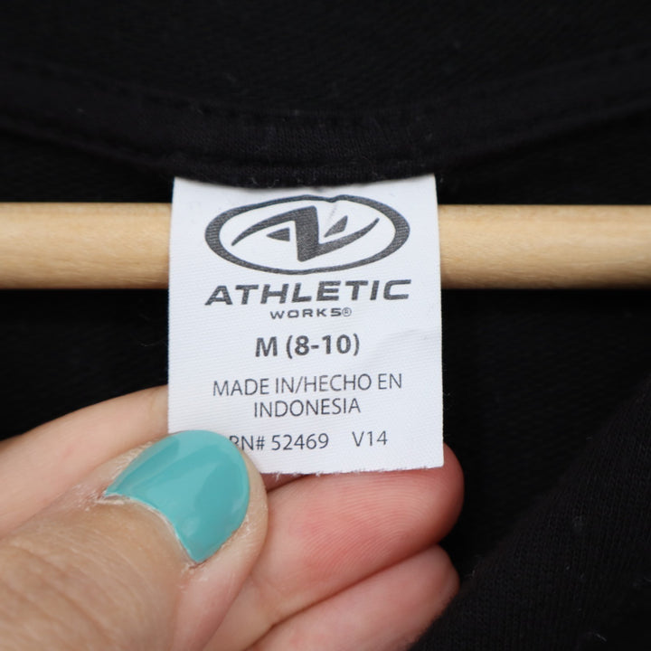 Athletic Work Hoodie Womens M(8-10) Black Stretch Thumb Hole Sleeve Pullover