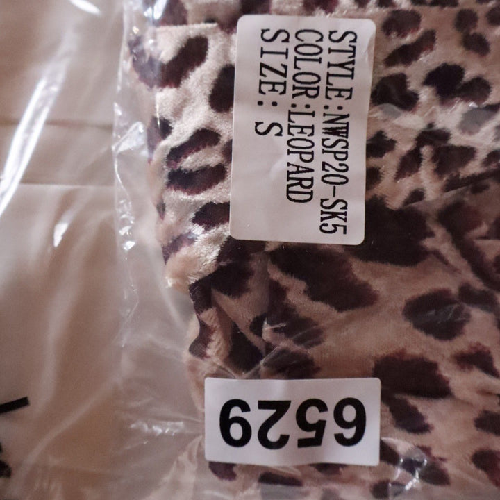 Naked Wardrobe The Statement Leopard Print Draped Mini Skirt Small
