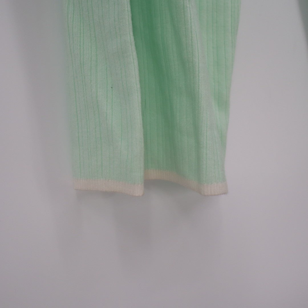 State of Day Intimates Pajama Pants Womens XL Butter Mint Green Ribbed Knit