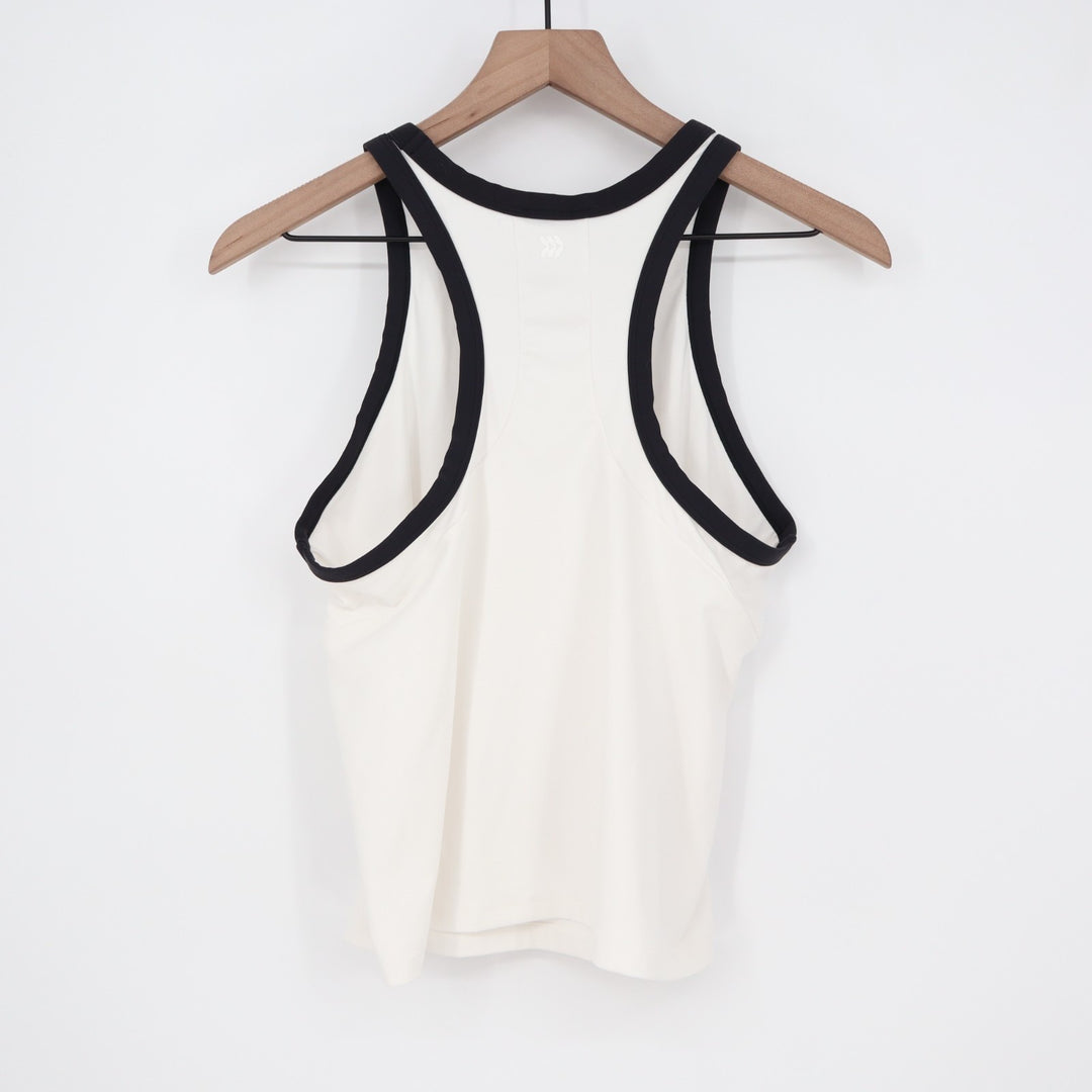 All In Motion Cropped Tank Top Womens White Round Neck Yoga Running Activewear
