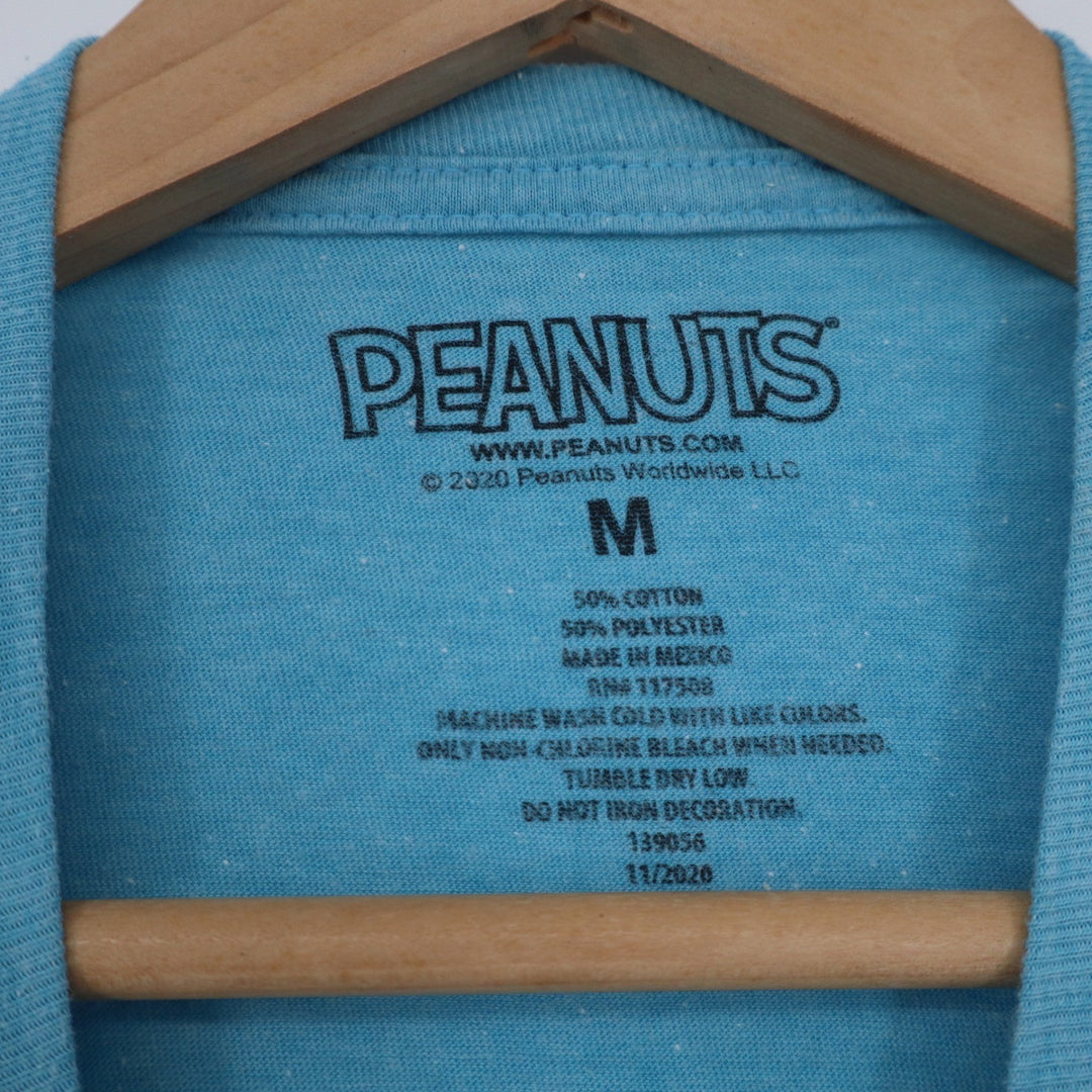 Peanuts Snoopy Nope Not Today Graphic T-Shirt Mens Medium Blue Heathered Tee