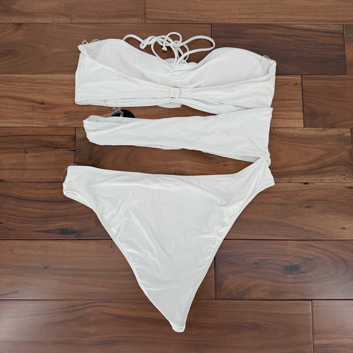 Lulus Stun-Shine State White Cutout Halter Rosette One-Piece Swimsuit Size XXL