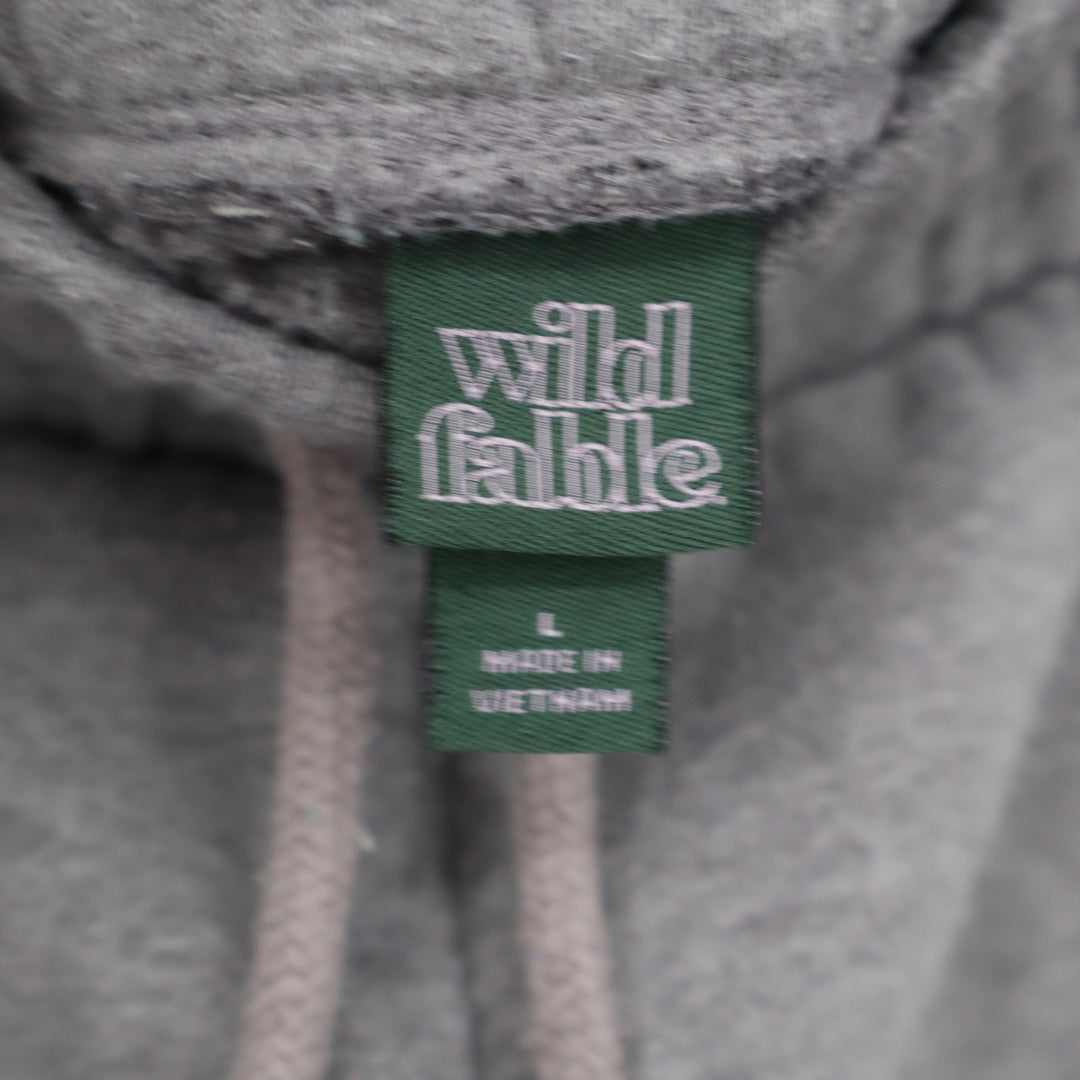Wild Fable Heather Gray Jogger Sweatpants Large High Rise Fleece Drawstring L