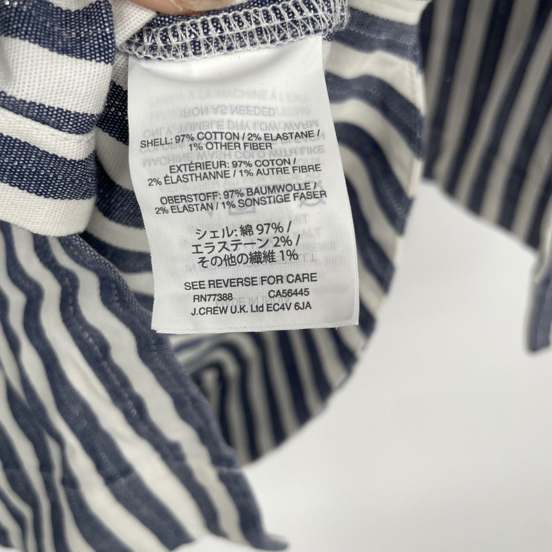 Madewell Striped Off Shoulder Button Front Ruffle Top M