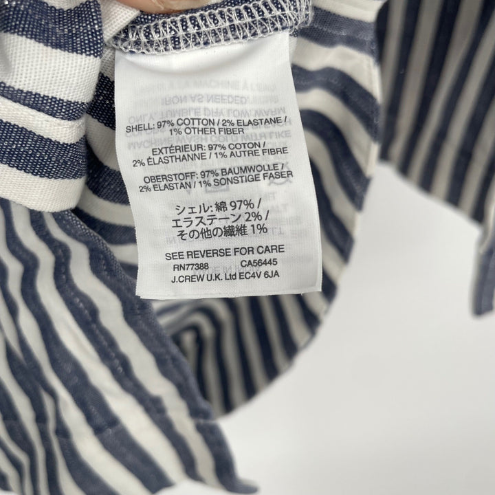Madewell Striped Off Shoulder Button Front Ruffle Top M