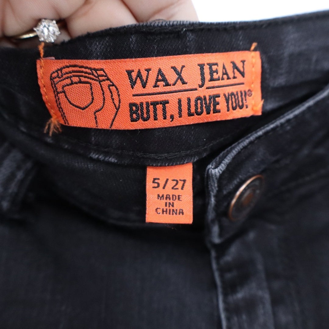 Wax Jean Butt I Love You Black High Rise Skinny Jeans Size 5/27