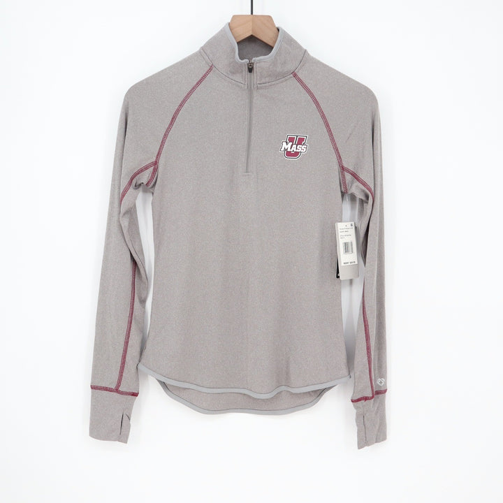 Colosseum UMass Minutemen Womens Gray VP Stingray 1/4 Zip Pullover S