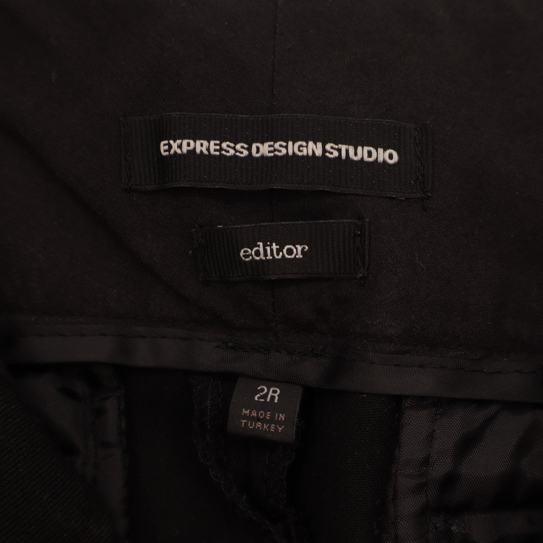 Express Design Studio Editor Dress Pants Womens 2R Black Stretch Bootcut Leg