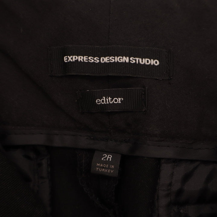 Express Design Studio Editor Dress Pants Womens 2R Black Stretch Bootcut Leg